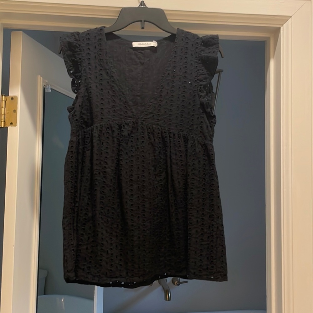 Boutique brand eyelet top size small